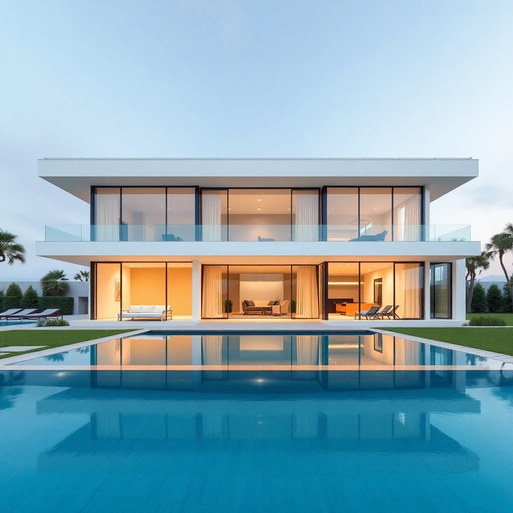 Proyecto de villa moderna con piscina